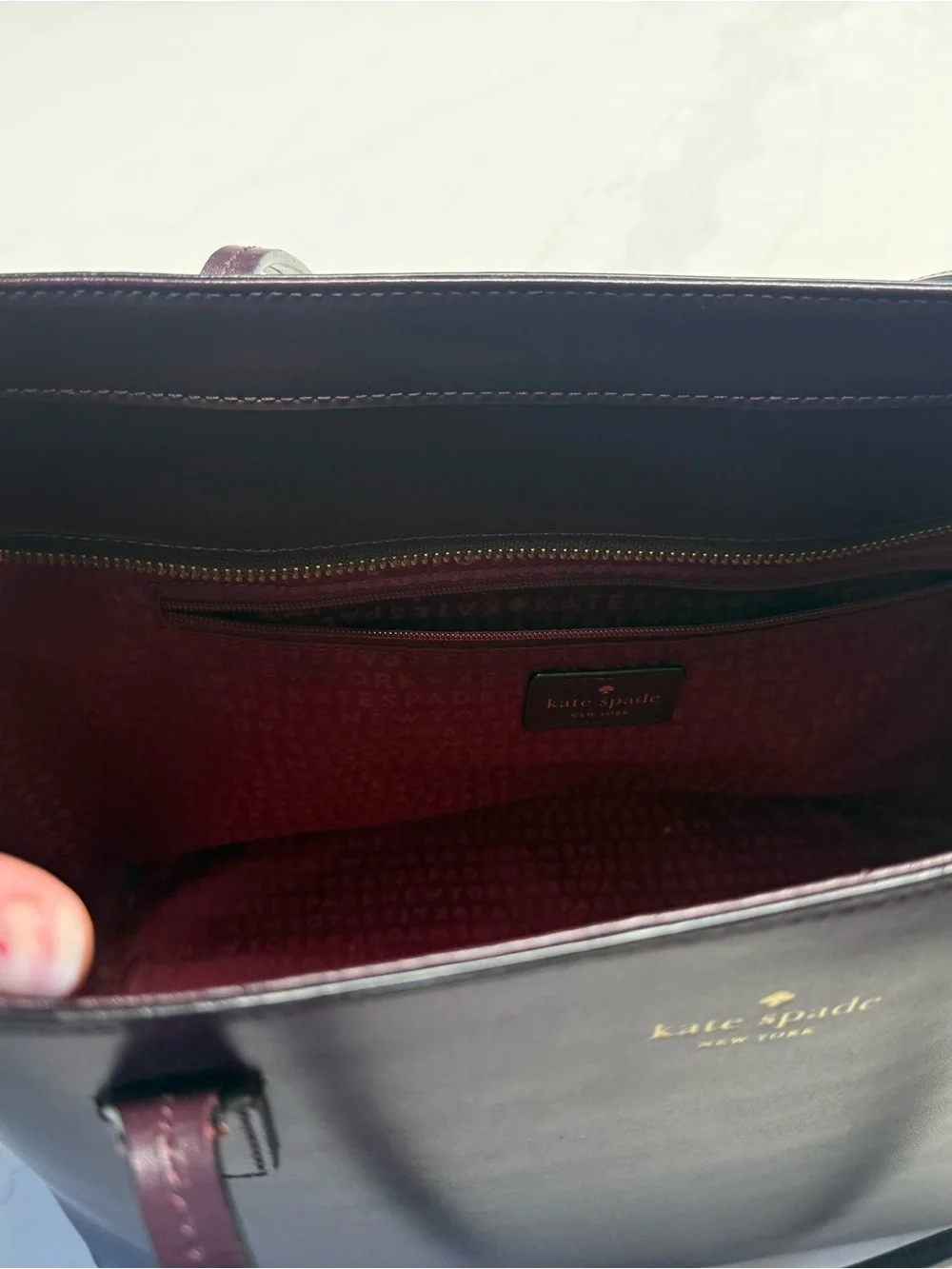 kate spade Deep Plum Leather Tote Bag